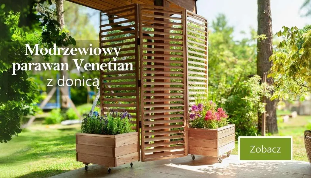 PL 1 Modrzewiowy parawan Venetian z donicą 
